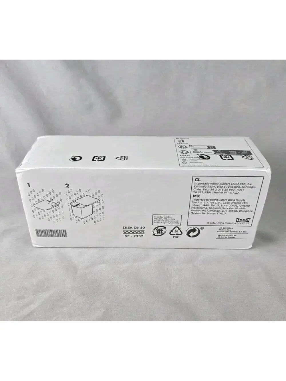 IKEA SKADIS 3 Pack Clear Storage Containers For Pegboard White Lid New